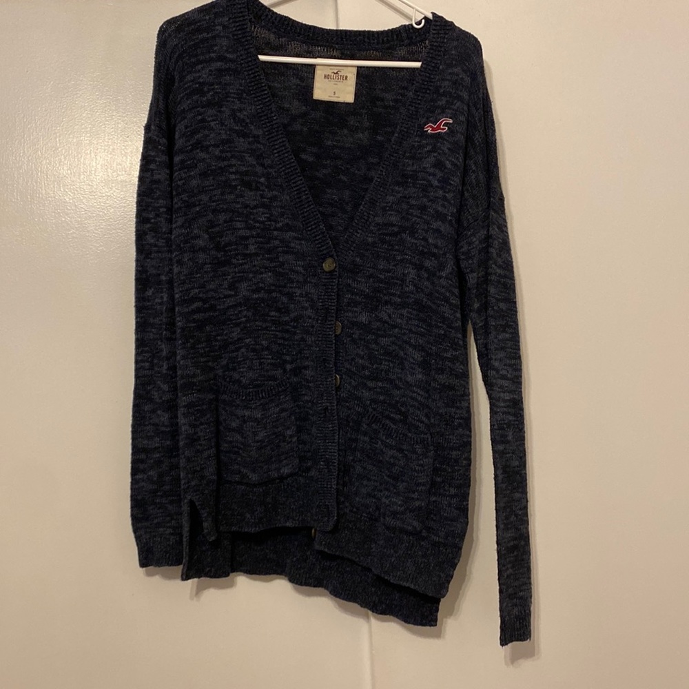 oversized navy cardigan